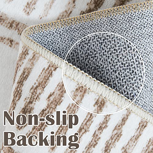 Moroccan Modern Runner Rug 3x8 Taupe Hallway Area Rug Non Slip Support