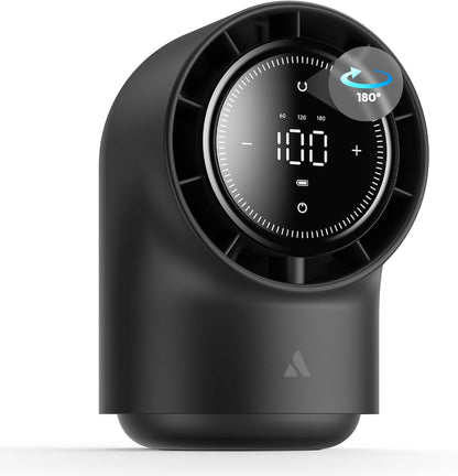 Aecooly Touch Control Desk Fan - 100 Speeds, Quiet Operation, 8000mAh Battery, 3 Oscillation Angles - Black