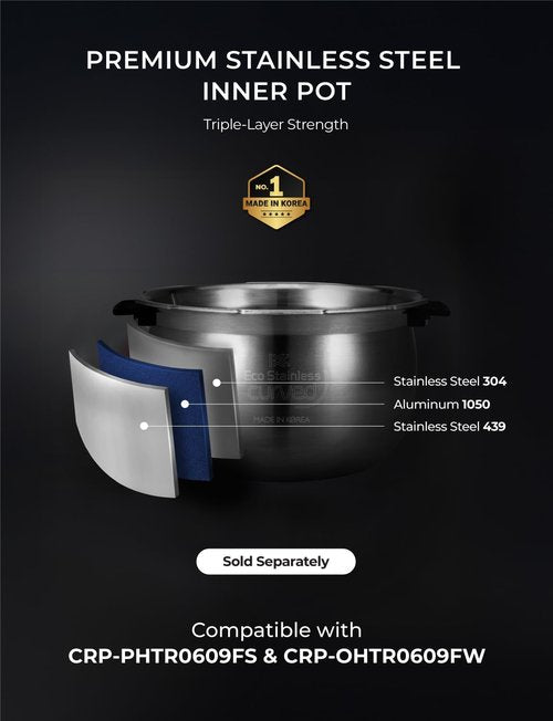 CUCKOO Twin Pressure Rice Cooker - 6-Cup Uncooked / 12-Cup Cooked | Induction Heating, Silent Pressure, Gray