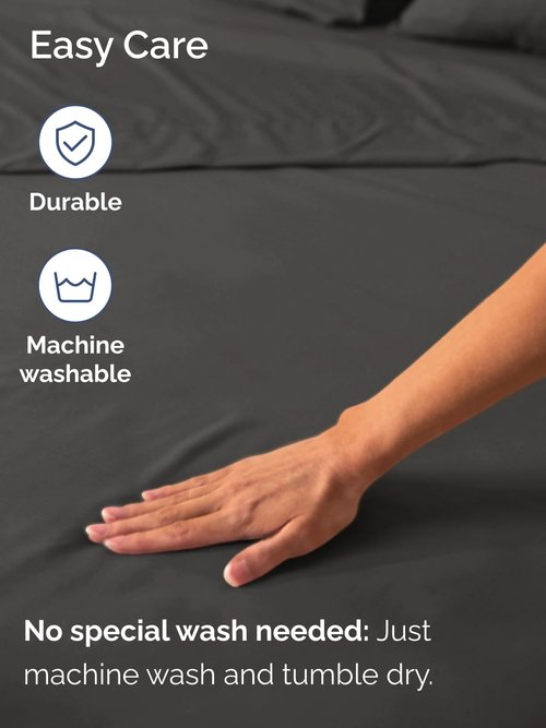 Extra Deep Cal King Fitted Sheet - Hotel Luxury Single Fitted Sheet Only - Easily Fits 18 inch to 24 inch Mattress - Ultra Soft, Wrinkle Free with Extra Deep Pockets - Breathable & Comfy - Charcoal