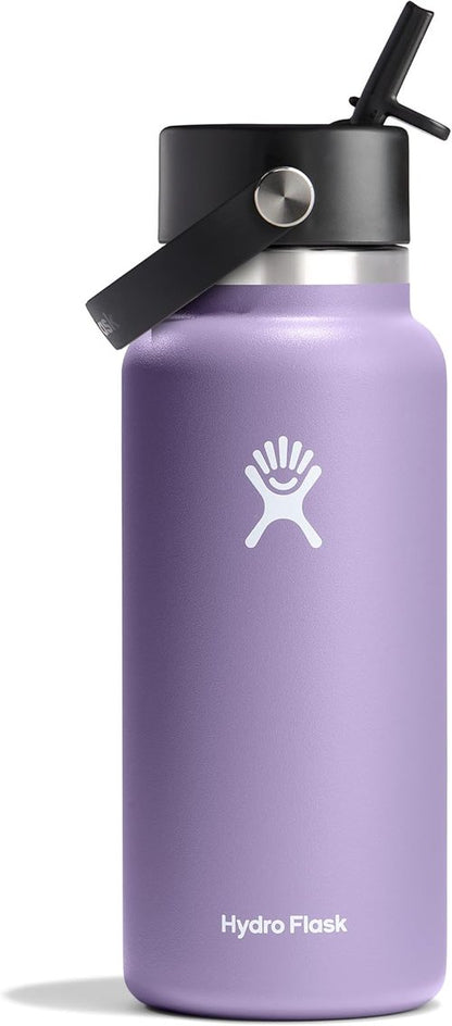 Hydro Flask 32 Oz Wide Mouth Water Bottle - Flexible Straw Cap in Moonshadow Color