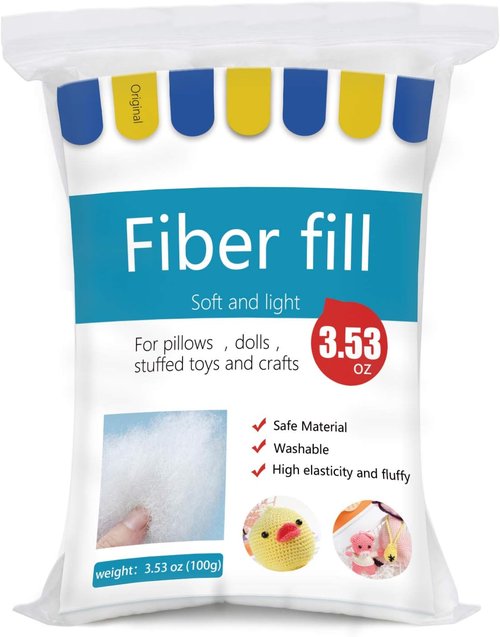 BUTUZE Premium Polyester Fiber Fill - High Resilience Stuffing for Crafts & Crochet | 3.5oz Recyclable