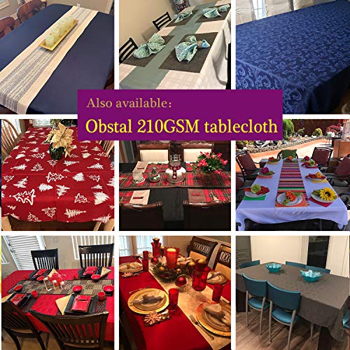 Obstal Red Rectangle Tablecloth 60 x 120 Inch Waterproof Holiday Protector
