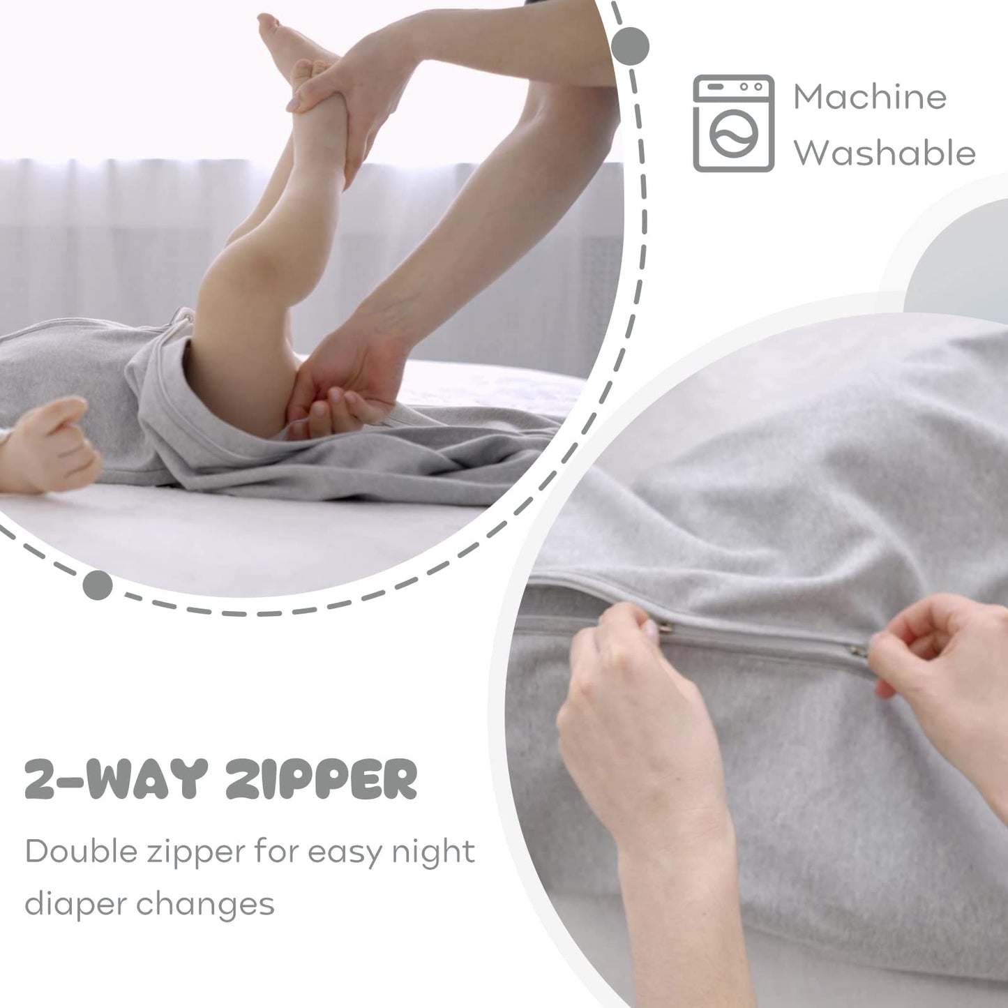 Yoofoss Baby Sleep Sack 12-18 Months 100% Organic Cotton 0.5 TOG Baby Sleeping Bag 2-Way Zipper Toddler Wearable Blankets 3 Pack Breathable Lightweight (Large)