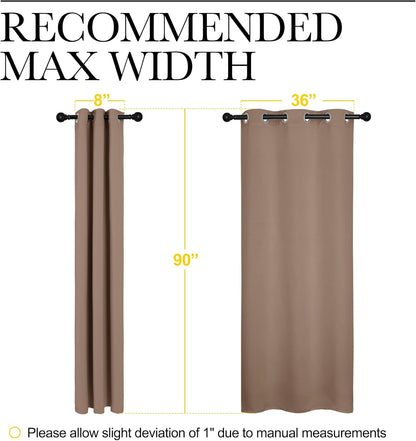 NICETOWN Light Reducing Grommet Curtains - Soft Triple Woven Drapes for Living Room | 2 Panels, W42 x L90, Cappuccino