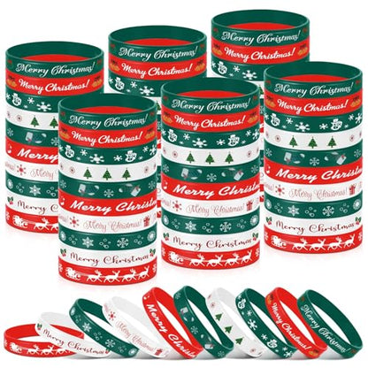 Christmas Silicone Bracelets Bulk Set - 10 Styles for Kids and Adults, 200 Pieces - Stylish Variation