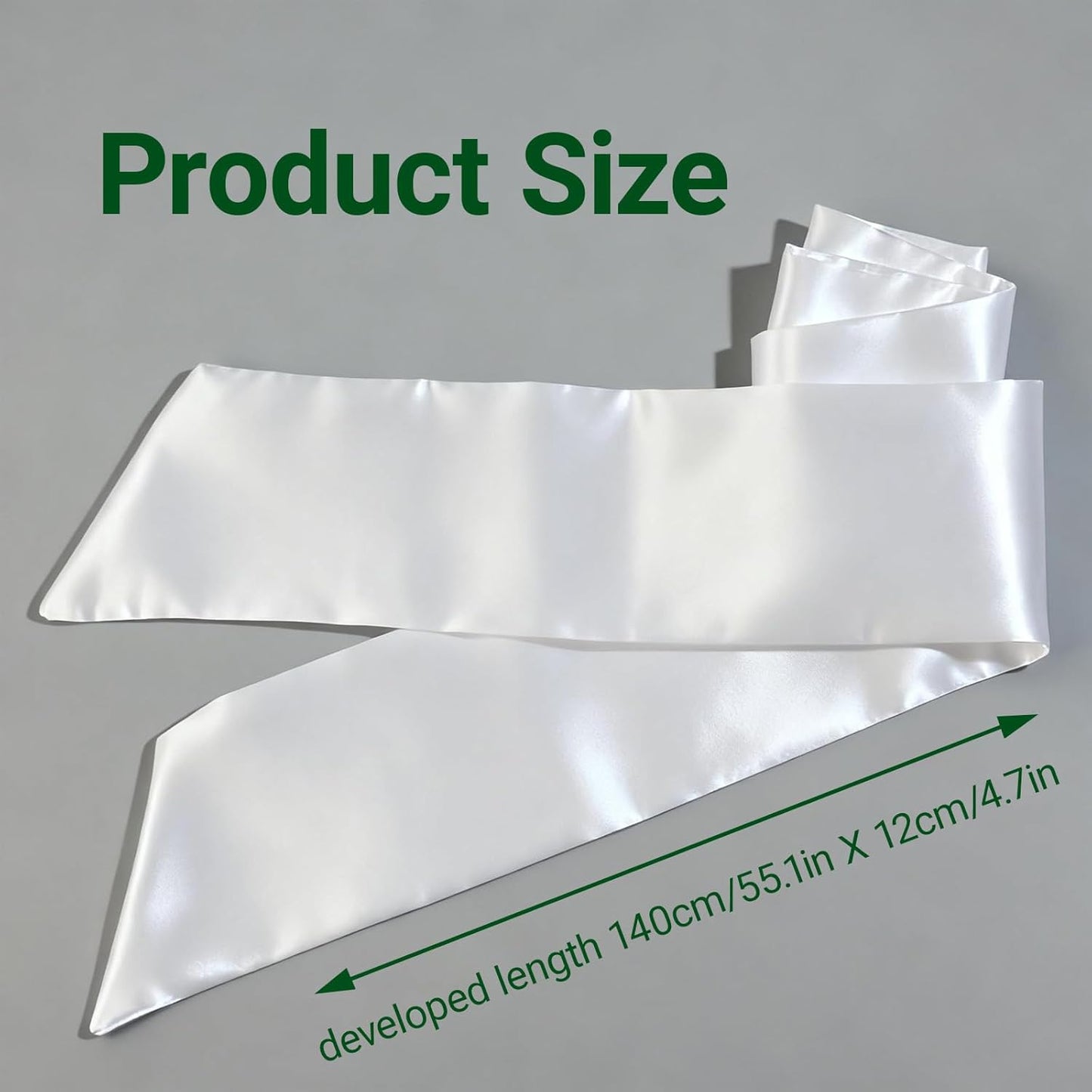 White Satin Wreath Sash by 4Pcs - Elegant Door Decor for Easter, Weddings, and Special Occasions