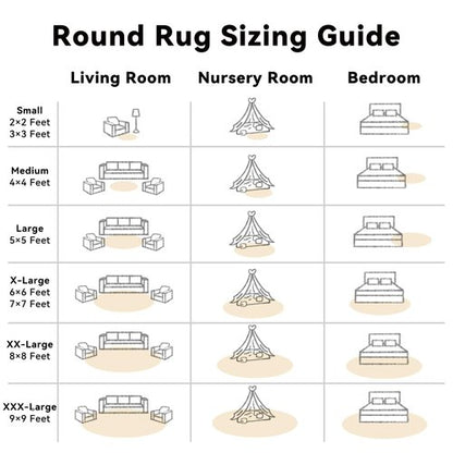 OLANLY Cream Round Rugs for Bedroom - Machine Washable, 3 ft Circle Area Rugs for Living Room, Soft and Fluffy Shaggy Carpet for Teen Girl and Boys, Nursery Rooms, Dorms, Home Decor Aesthetic