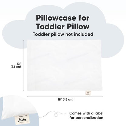 KeaBabies Toddler Pillowcase - Organic Cotton Soft & Durable Cover for Kids 13"x18" | Cute Colors Available
