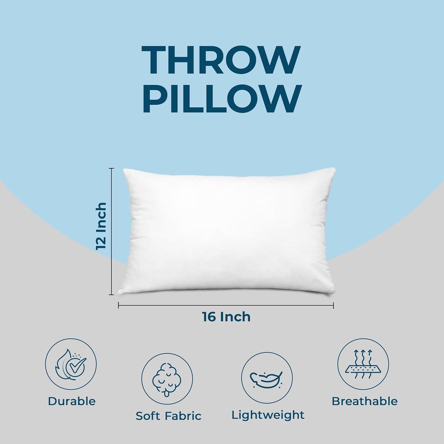 Utopia Bedding Throw Pillows - Set of 4 Fluffy Down Alternative Pillows | 12 x 16 Inches, White for Home & Garden