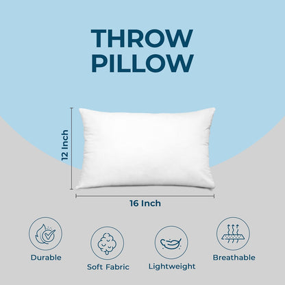 Utopia Bedding Throw Pillows - Set of 4 Fluffy Down Alternative Pillows | 12 x 16 Inches, White for Home & Garden