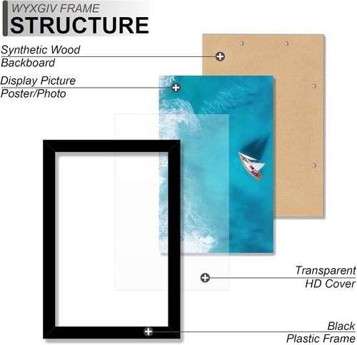 Lightweight Black Picture Frame Set by [Brand Name] - Durable 8.5x11 Inch High-Clarity Display (2 Pack)