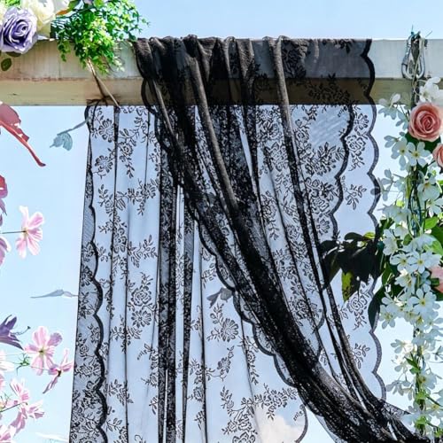 Wine Red Lace Canopy for Bedroom & Wedding Decor - 275W x 40L
