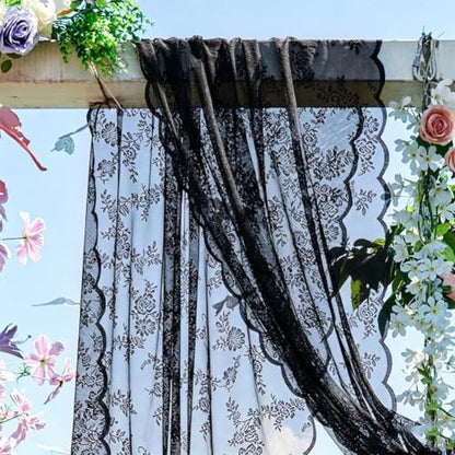 Wine Red Lace Canopy for Bedroom & Wedding Decor - 275W x 40L