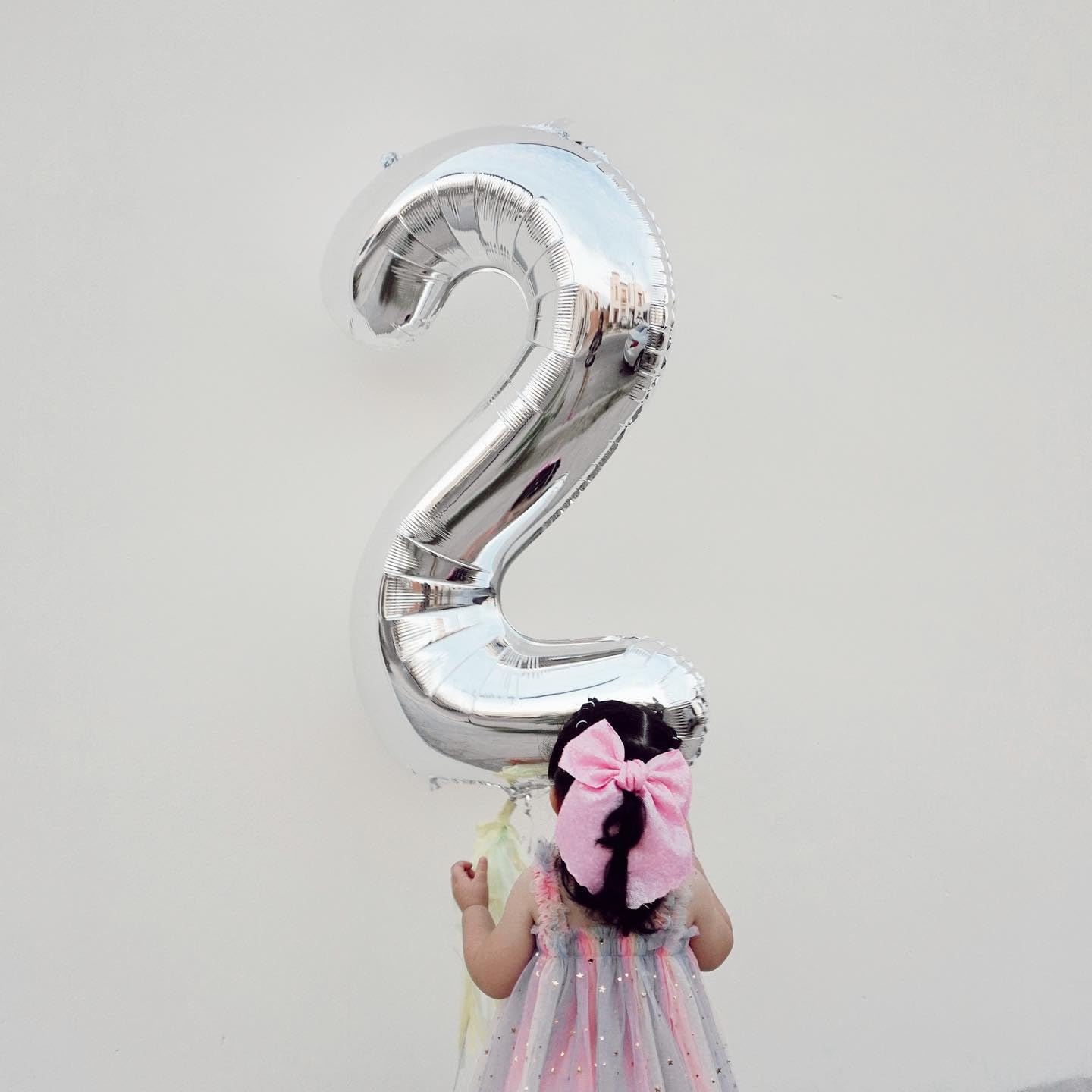 Silver 2 Balloon - 40 Inch Number 2 Birthday Decoration | Perfect for Second Birthday Parties