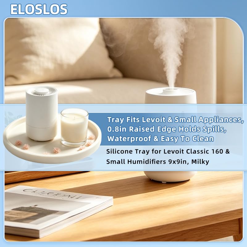 Milky Silicone Tray for Levoit Classic 160 & Small Humidifiers - 9x9in