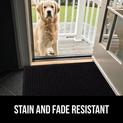 GORILLA GRIP® Ultra Absorbent Front Door Mat Outside Entrance, Traps Dirt and Moisture, HydroABSORB Indoor Outdoor Doormat Holds Up to 1.7 Cups Water, Stain and Fade Resistant Welcome Mat, 29x17 Black