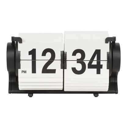 Rollins Mini Mechanical Flip Clock White - 4.3 Wide Desk Clock