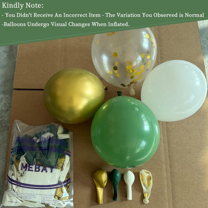 MEBAY Balloon Garland Arch Kit - Sage Green & White Gold | 146 Pcs Latex Balloons in Various Sizes for Birthday, Baby Shower, Wedding Decor