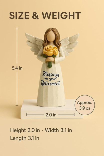 GoGnome Retirement Gift - Resin Angel Statue for Women | Perfect Desk Decor for Coworkers, Teachers, Nurses, and Friends