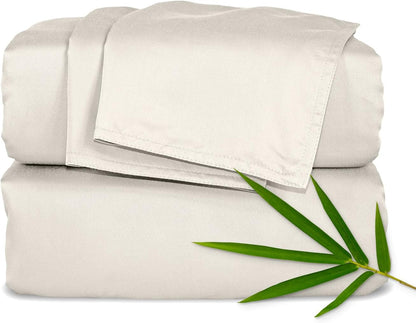 Pure Bamboo Twin Sheets - Luxuriously Soft 100% Organic Viscose Bed Sheet Set | Cooling & Durable (Twin, Creme)
