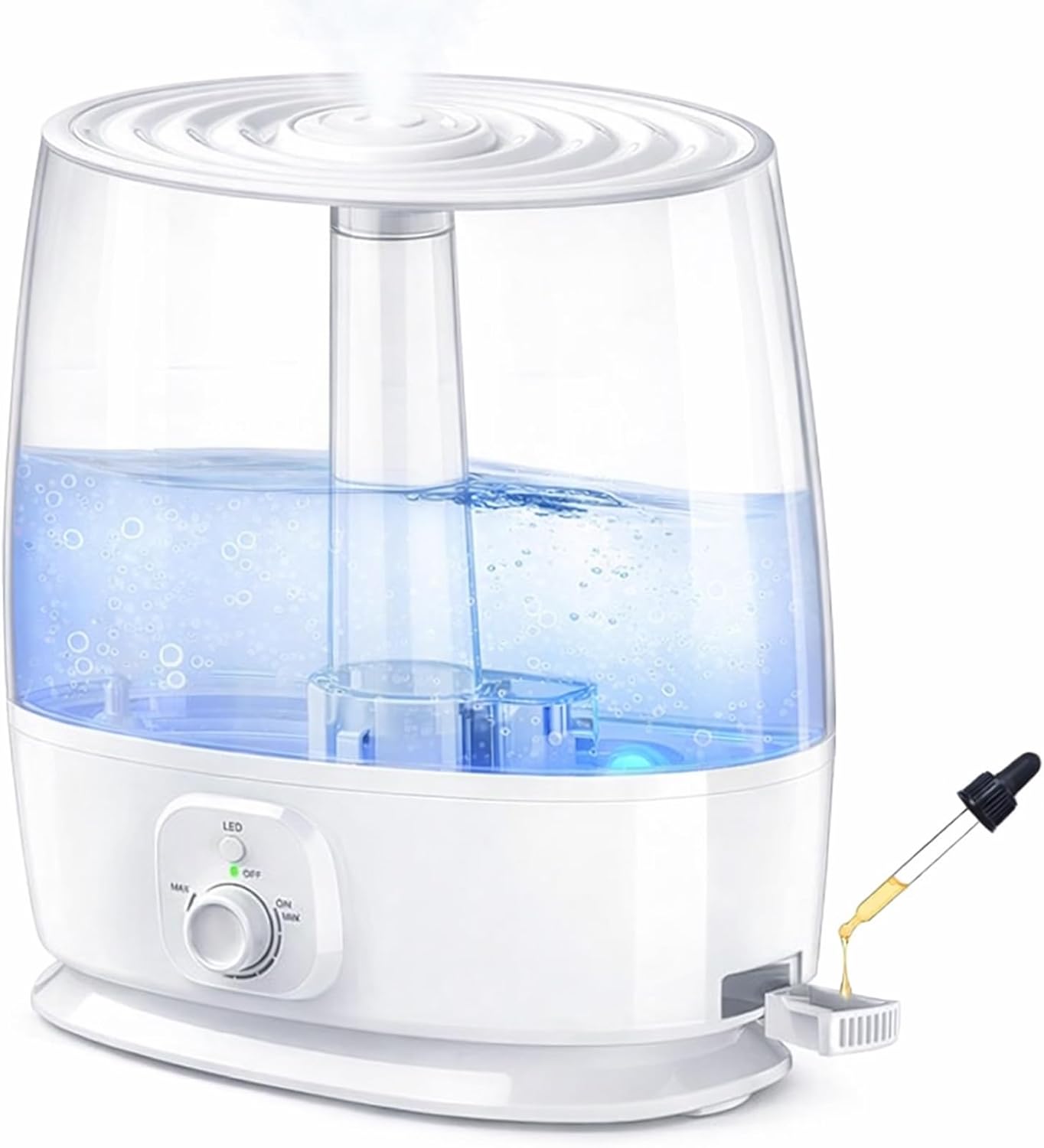 Novaspark 6L Humidifier - Ultrasonic Cool Mist for Large Rooms Up to 500 Sq Ft | Whisper Quiet, Auto Shut-Off, Night Light