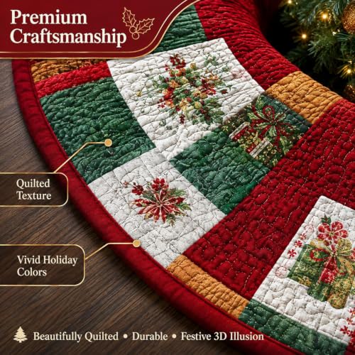Christmas 3D Optical Illusion Round Rug - Holiday Floor Mat 40x40in (#U)