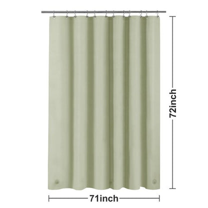 Sage Green Plastic Shower Curtain Liner - Premium PEVA Shower Liner BPA & PVC Free, No Chemical Smell, Lightweight Green Bath Curtain with 3 Magnets for Bathroom, 12 Metal Grommets - Sage