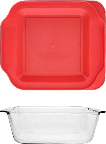 Pyrex 2qt Glass Baking Dish with Red Food Storage Lid - Durable & Made in USA