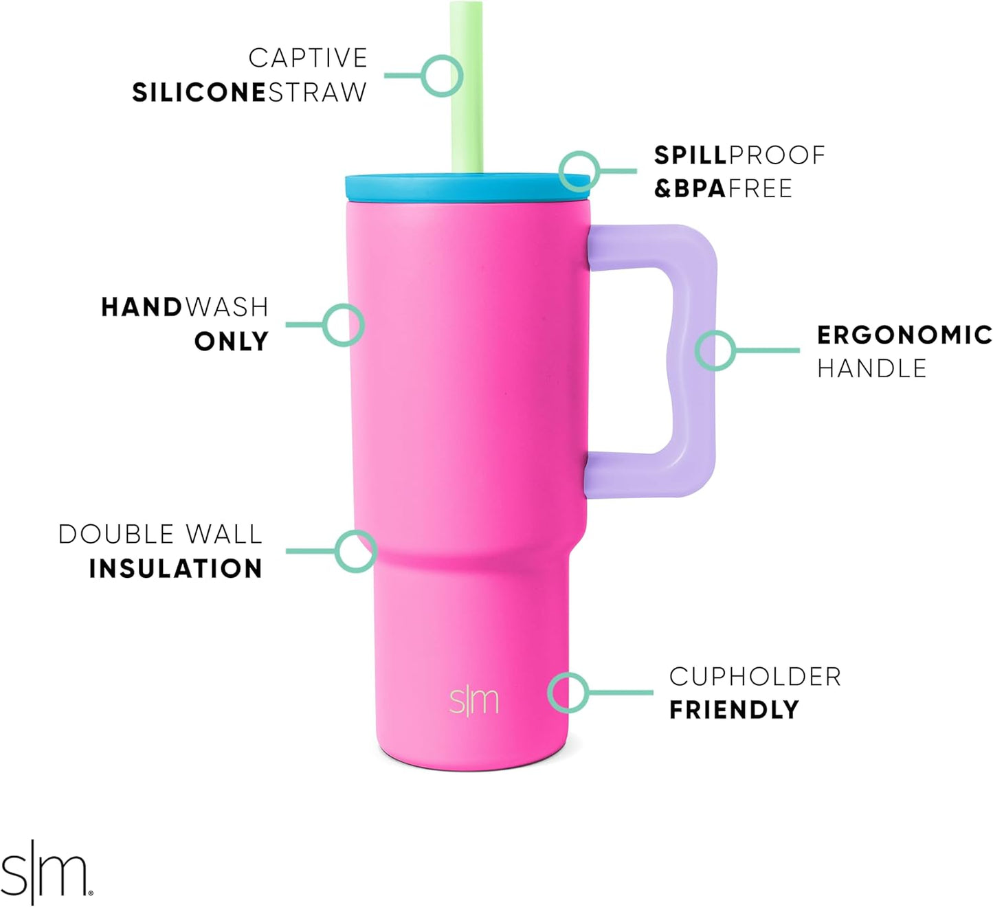 Simple Modern Kids 24 oz Tumbler - Spill Proof & Leak Resistant | Reusable Stainless Steel | 80s Mix