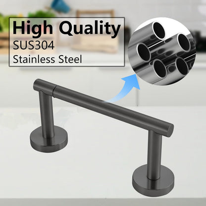 Skiennix Toilet Paper Holder - Double Post Pivoting Design, Rustproof Stainless Steel | Fits Mega Rolls, Black