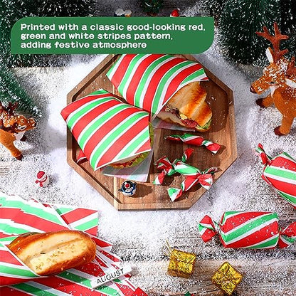 Christmas Wax Paper Sheets - 150 Count Classic Holiday Deli Wraps