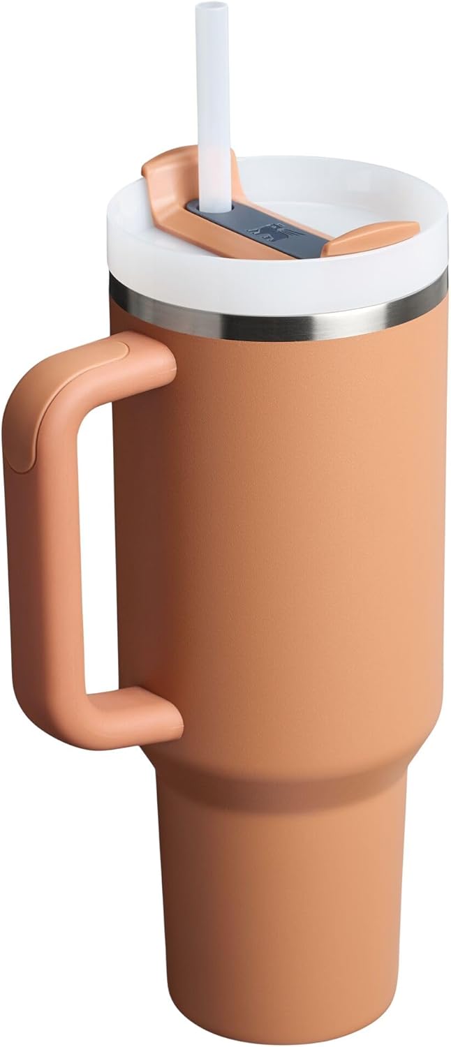 STANLEY Quencher H2.0 Tumbler - 40 oz Insulated Stainless Steel with Handle & Straw | BPA-Free | Toast Color