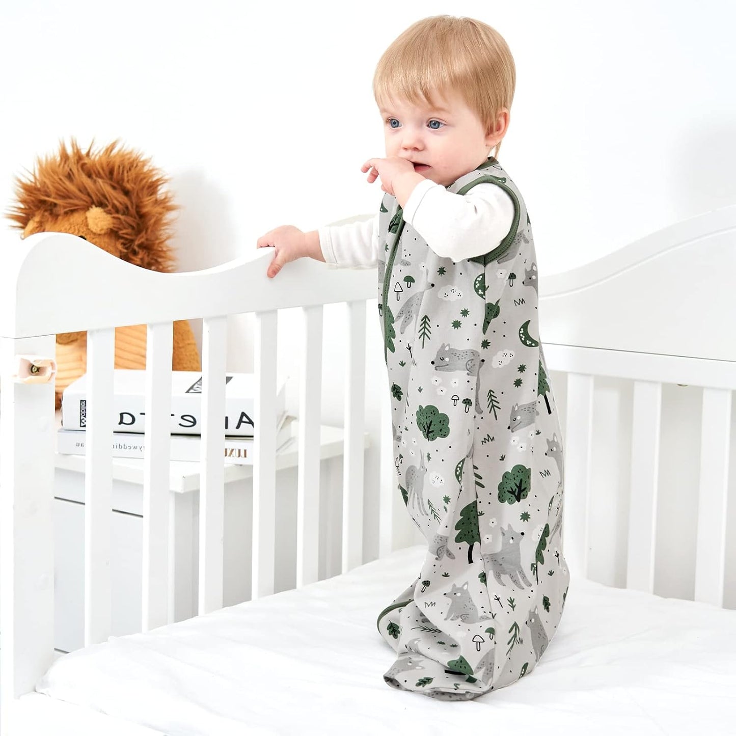 Yoofoss Baby Sleep Sack - 100% Organic Cotton Wearable Blanket | 2-Way Zipper, 3-Pack for 6-12 Months