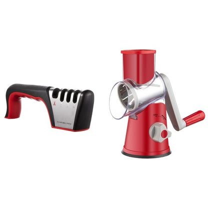 Brigii 4-in-1 Knife Sharpener & Rotary Cheese Grater Hand Crank