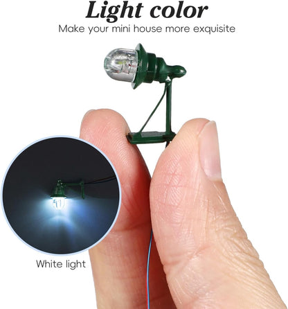 Uonlytech Miniature Wall Lamp - Realistic Table Lamp Decor for Dollhouses | Set of 4