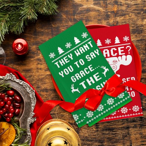 Christmas Vacation Gift Set - 2 Pack Funny Holiday Kitchen Towels, Griswold Family, Grace Variation