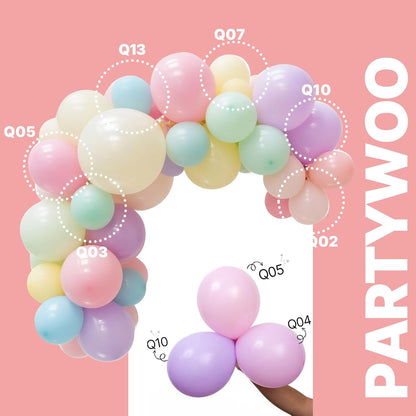 PartyWoo Pastel Balloons - 66pcs 12 Inch Latex Balloons for Baby Showers & Celebrations