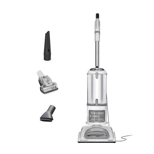 Shark | Upright Vacuum Cleaner | Navigator Lift-Away | Swivel Steering | HEPA Filter | Vacuum for Pet Hair | Crevice Tool & Dusting Brush Included | For Carpets & Hard Floors | White/Silver | NV356E