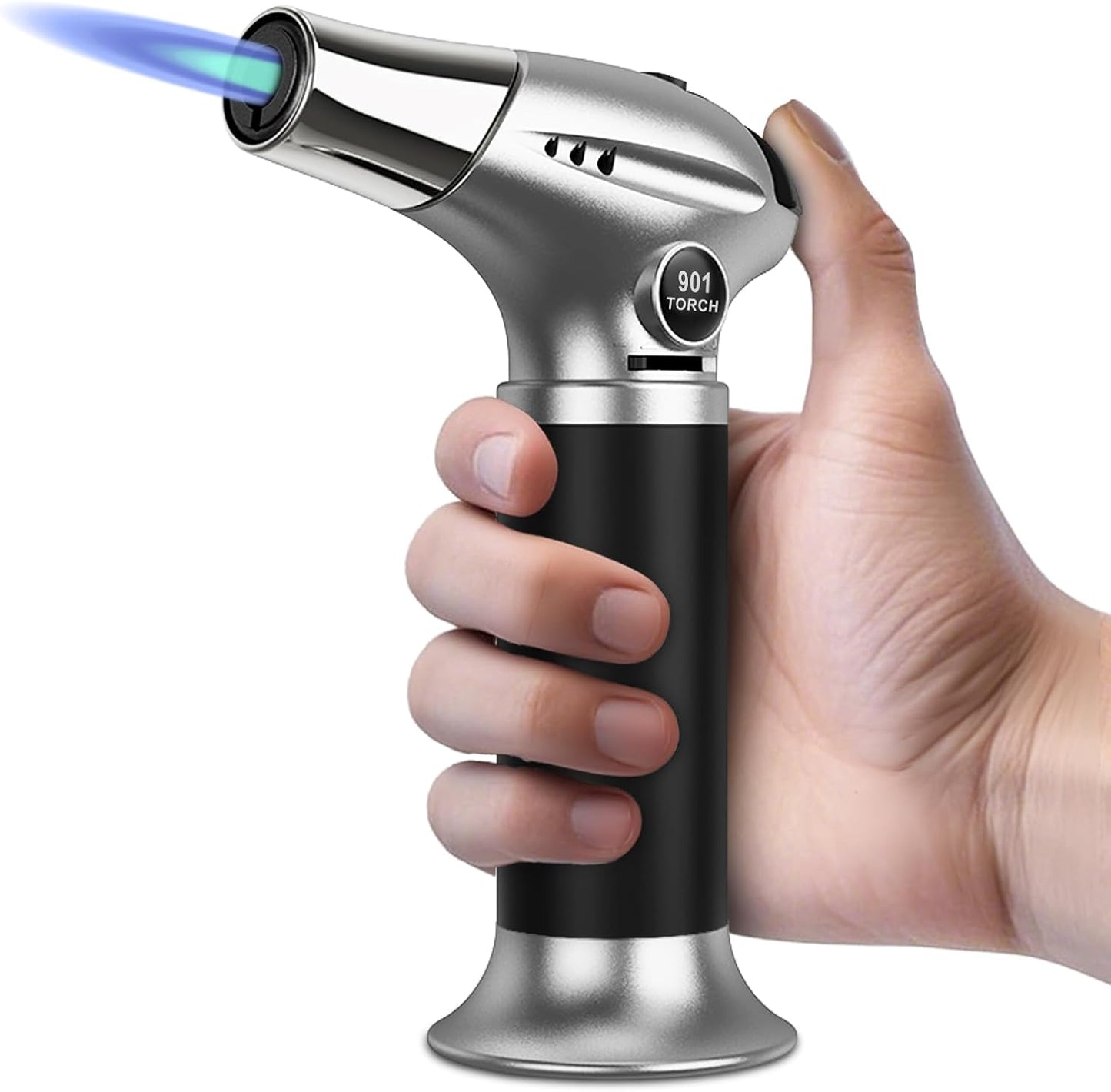 Sondiko Butane Torch Lighter - Refillable Creme Brulee Torch with Adjustable Flame & Safety Lock