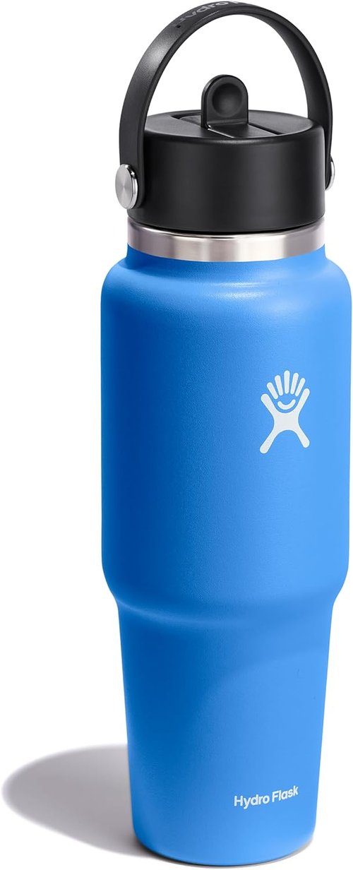 Hydro Flask Travel Water Bottle - Insulated Stainless Steel - Leakproof 32 Oz in Cascade Blue