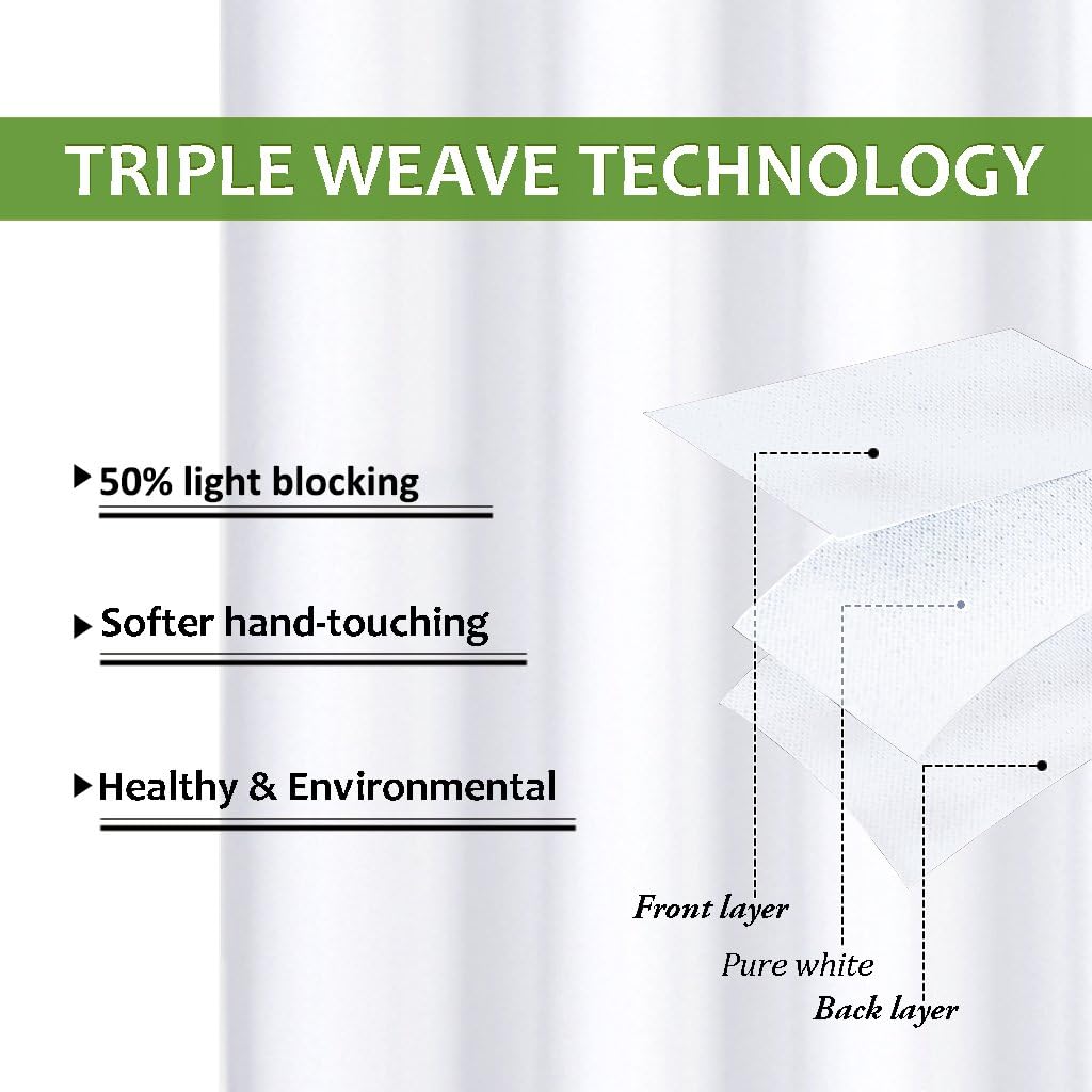 NICETOWN Curtains - Grommet Drapery Panels for Small Windows | 50% Light Blocking, 34x63, Pure White