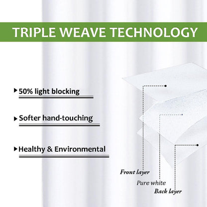 NICETOWN Curtains - Grommet Drapery Panels for Small Windows | 50% Light Blocking, 34x63, Pure White