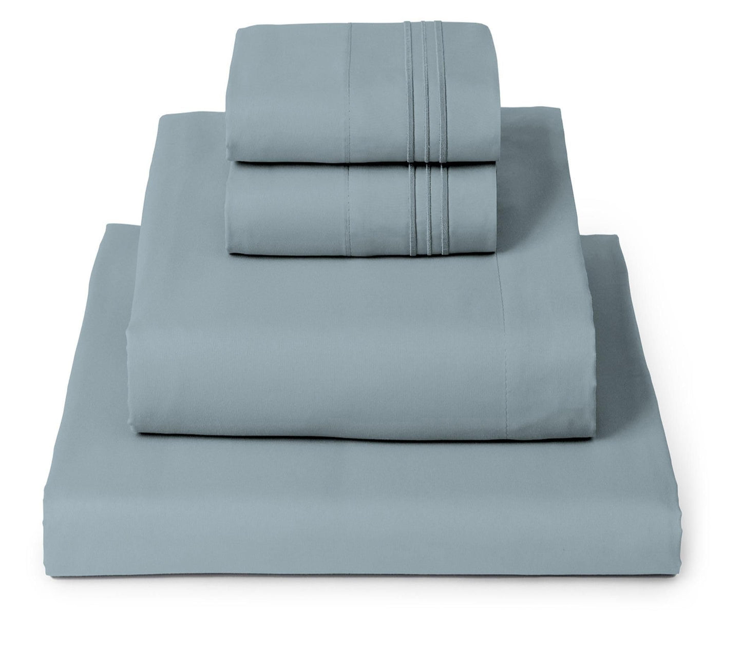 Mellanni King Sheets Set - 4 PC Iconic Collection Bedding - Hotel Luxury, Extra Soft, Cooling Bed Sheets - Wrinkle, Fade, Stain Resistant (King, Spa Blue)