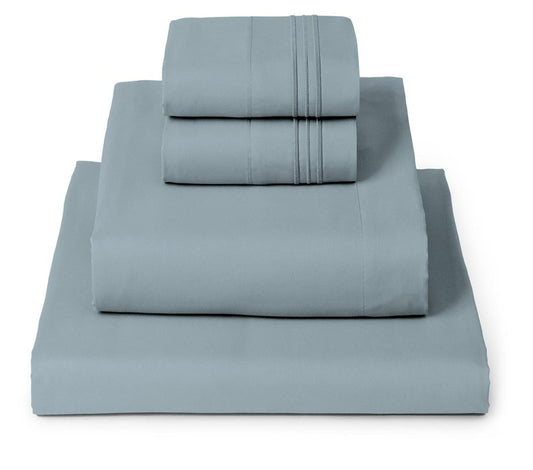 Mellanni King Sheets Set - 4 PC Iconic Collection Bedding - Hotel Luxury, Extra Soft, Cooling Bed Sheets - Wrinkle, Fade, Stain Resistant (King, Spa Blue)