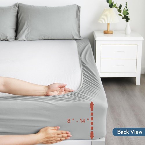 Magik & Kover Twin Mattress Protector - Waterproof Fitted Cover 2 Pack | Machine Washable, Grey