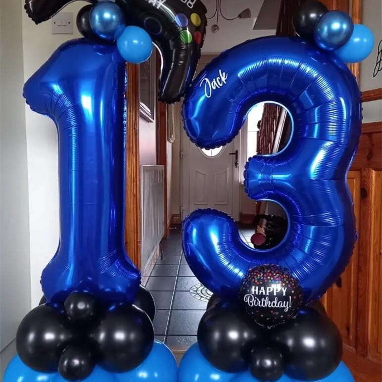 Skiennix 40-Inch Navy Blue Number 13 Balloon - Large Foil Mylar for Birthday, Graduation & Anniversaries