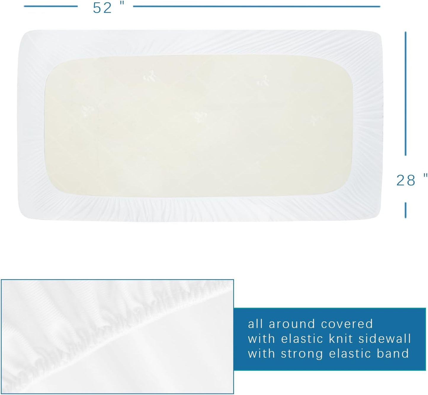 Skiennix Crib Mattress Protector - Waterproof Fitted Pad Cover | Soft Terry, Breathable, 2-Pack