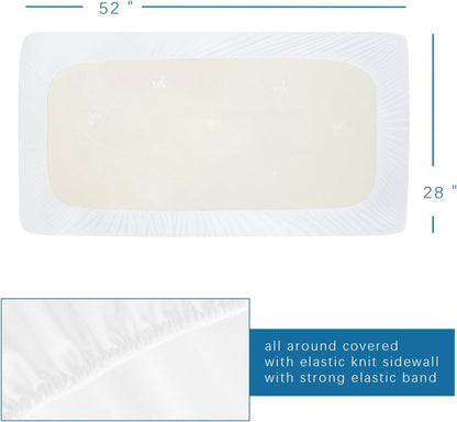 Skiennix Crib Mattress Protector - Waterproof Fitted Pad Cover | Soft Terry, Breathable, 2-Pack