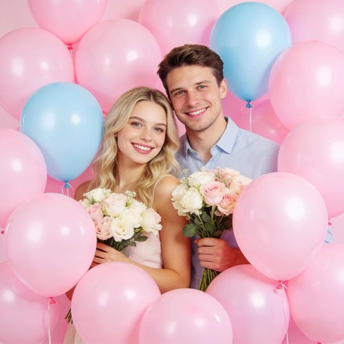 Light Pink Balloons by [Brand Name] - 12 Inch Latex Balloons for Birthday Party & Baby Shower | 110pcs with Ribbons